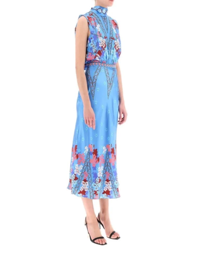 Saloni Fleur Midi Blouson Dress  - Image 5