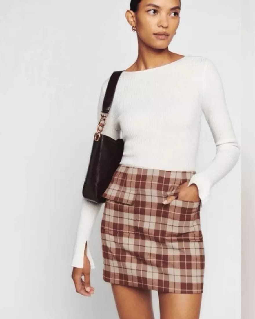 Reformation Plaid Mini Skirt - Image 1