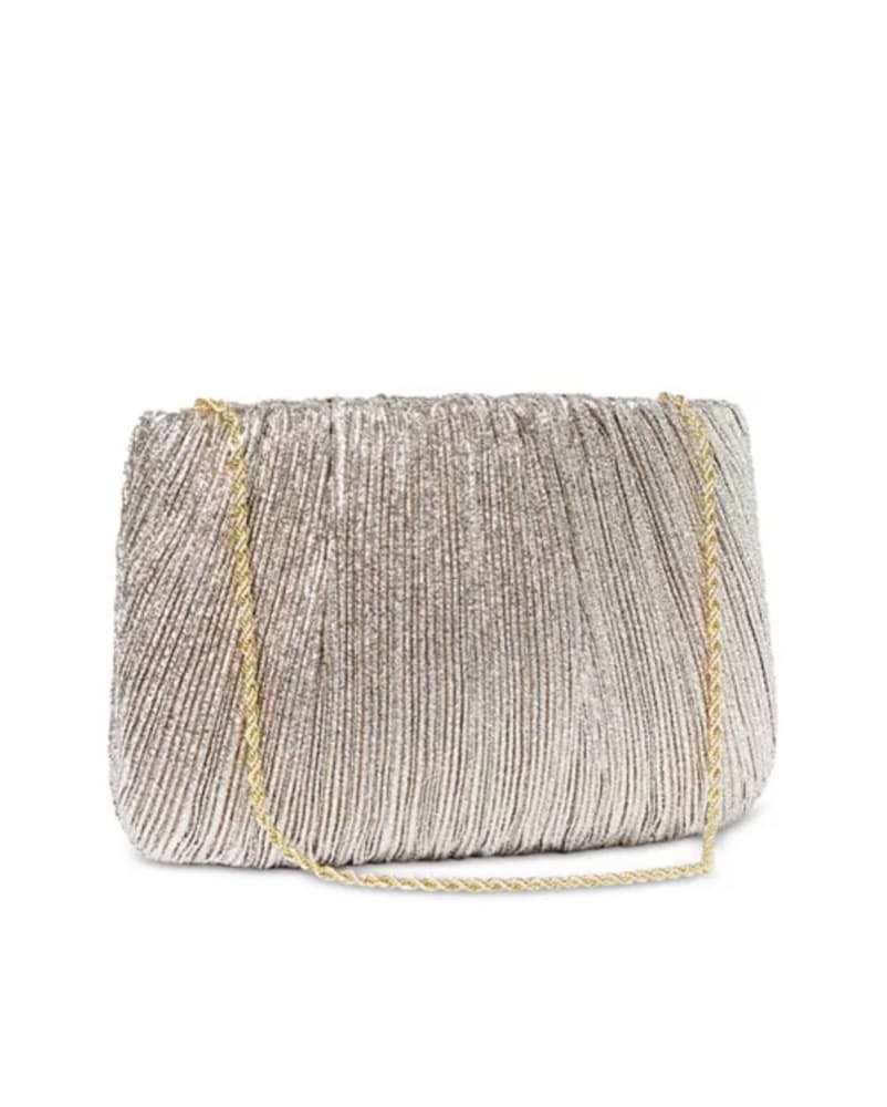 Loeffler Randall Silver Gold Sparkly Clutch - Image 3