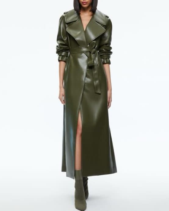 Alice + Olivia Leather Maxi Trench Coat - Image 2