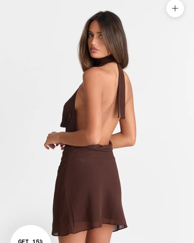 Sasha Therese Faye Mini Dress Chocolate - Image 2