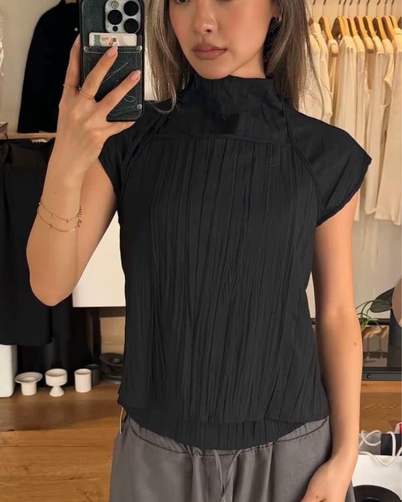 Londonflat 2 Piece Tied Top in Black - Image 1