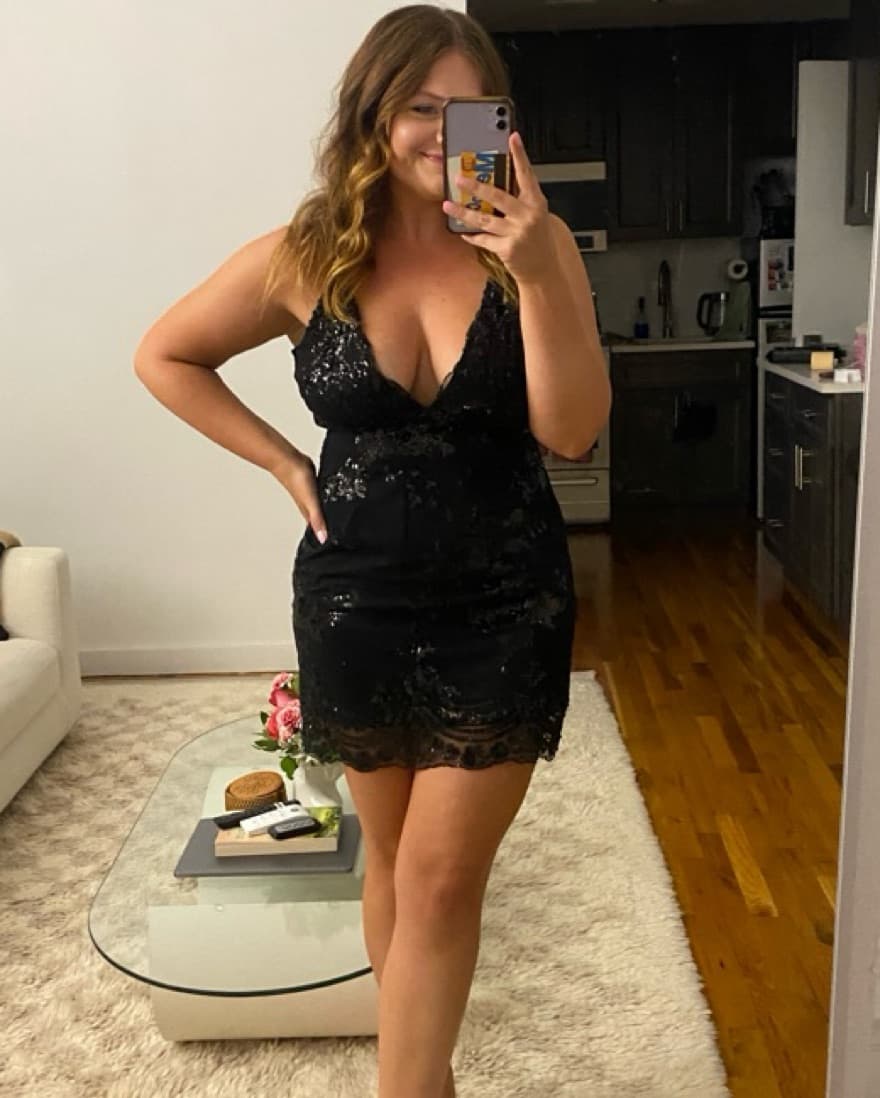 Black Sequin Mini Dress - Image 1