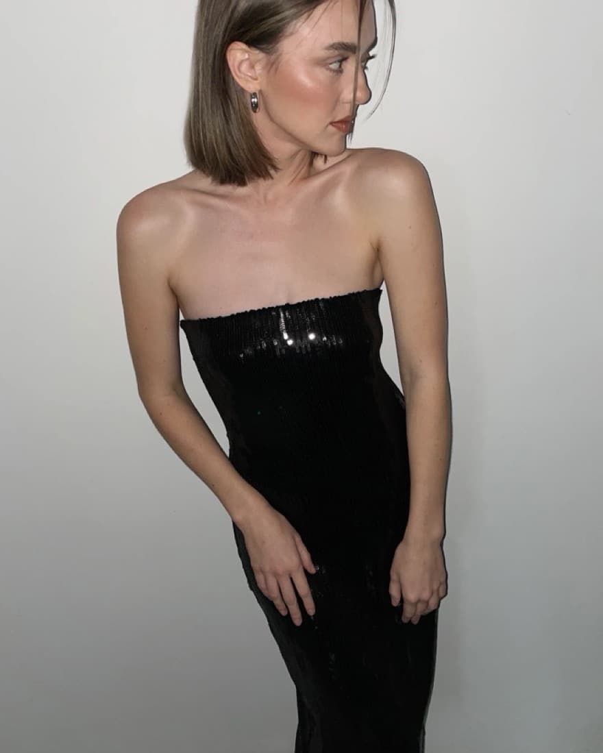 Oak + Fort Black Sequin dress  - Image 1