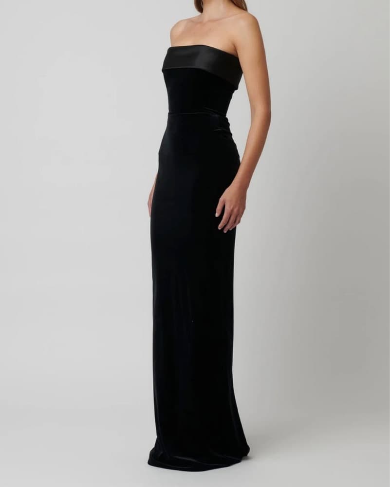 Black Velvet Evening Gown - Image 3