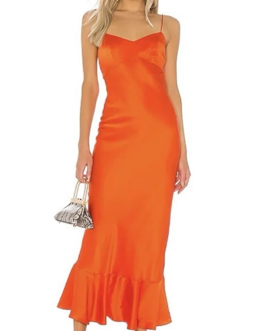 Orange Silk Dress - Image 2