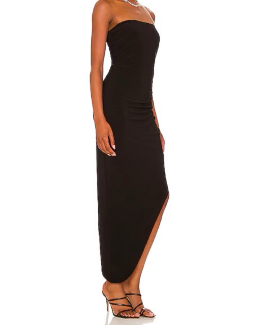 Norma Kamali Strapless Side Drape Gown - Image 3
