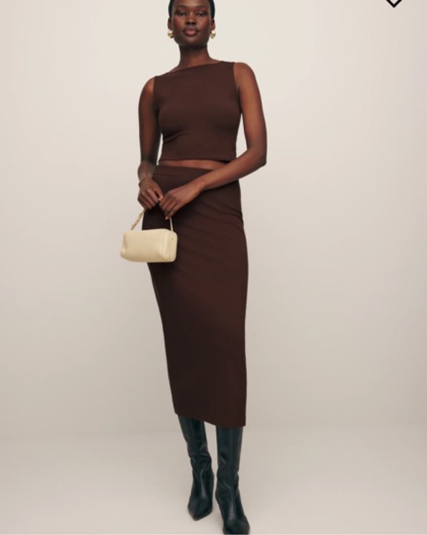 Reformation Elowen Knit Brown Set - Image 1