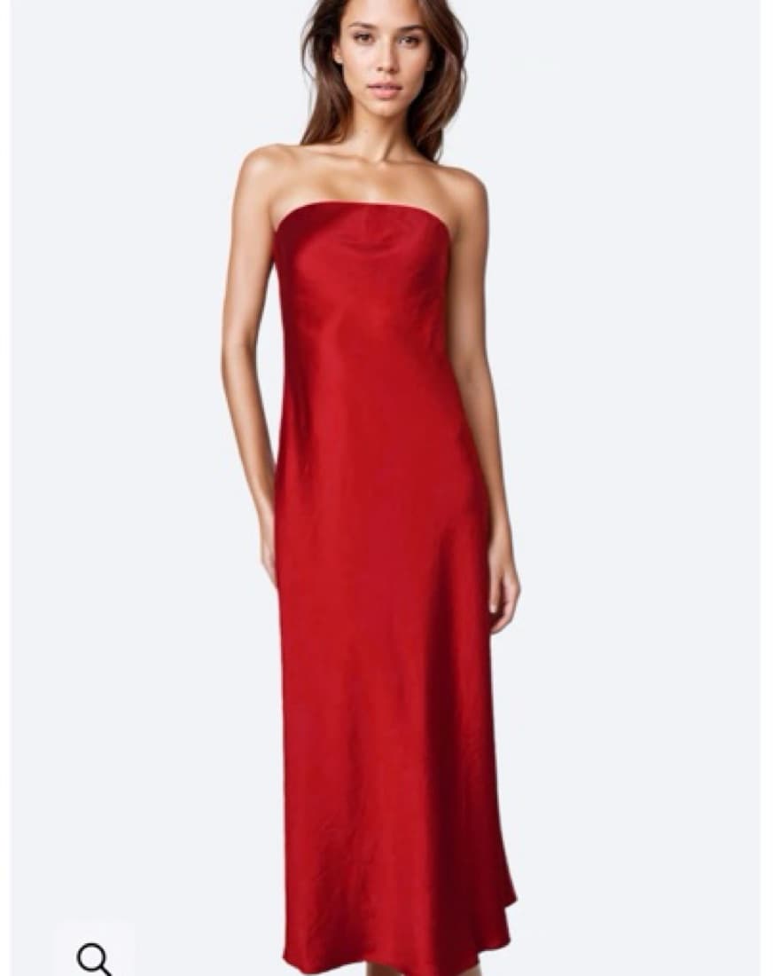 Strapless 100% Silk Red Reformation dres - Image 4