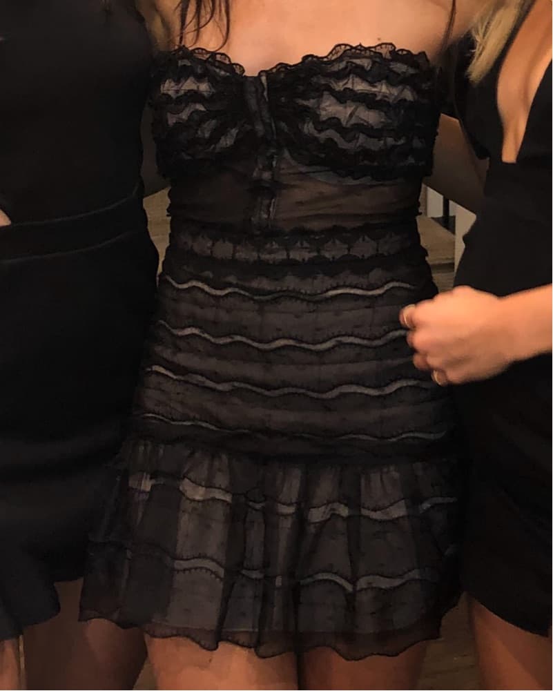 ALEXIS black strapless lace mini dress  - Image 3