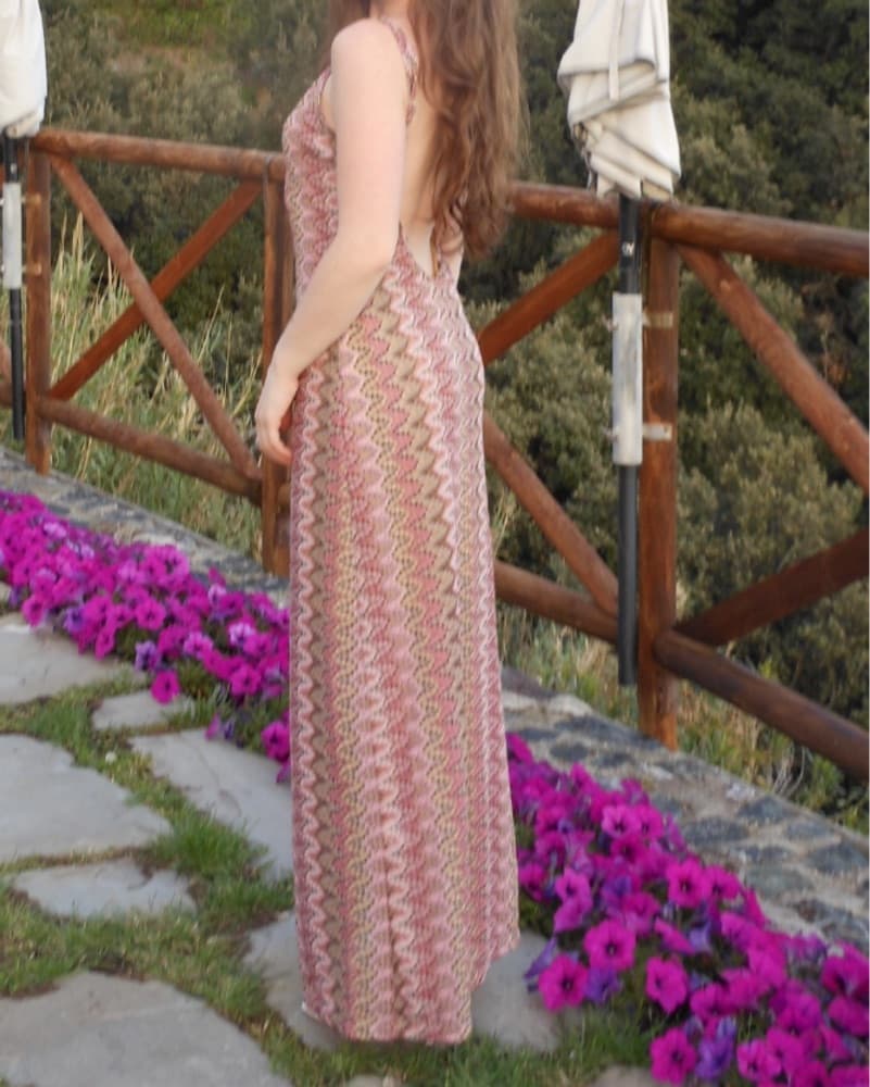 Elegant Patterned Maxi Dress - Image 3