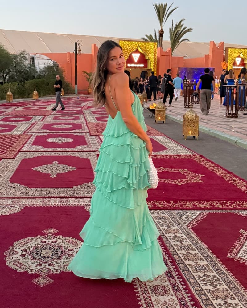 Tiered Ruffle Chiffon Gown - Image 1