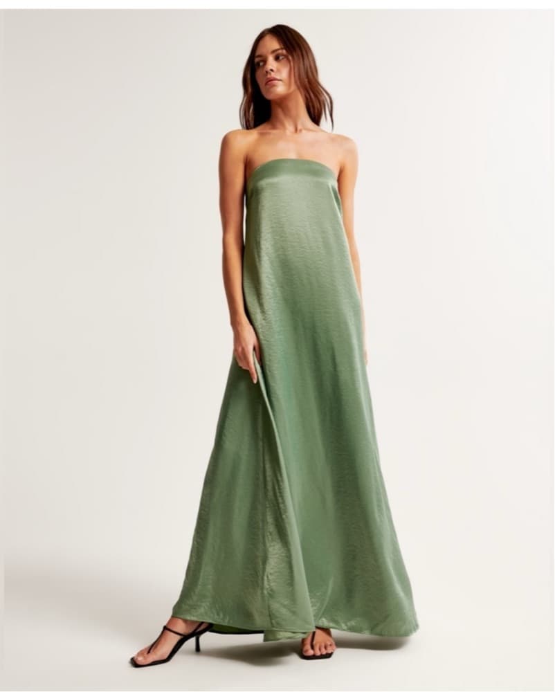 Abercrombie Green Strapless Trapeze Dres - Image 1