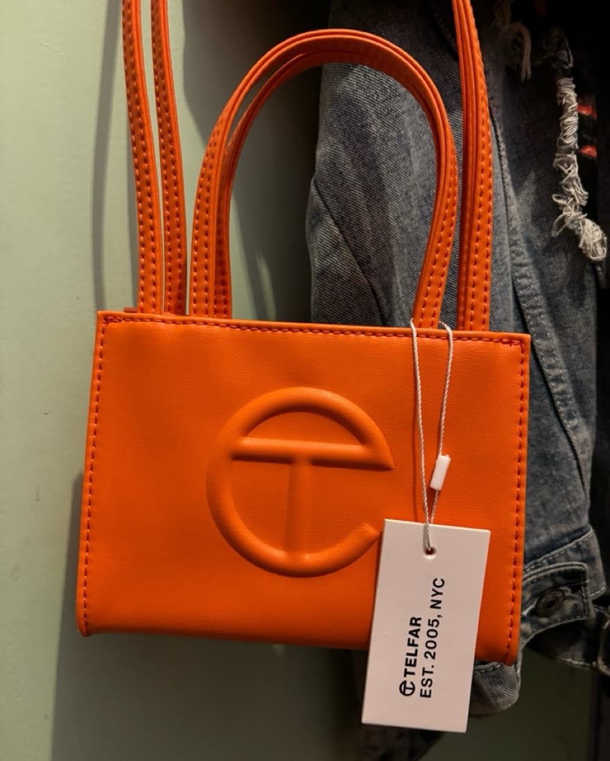 Telfar Shopping Bag - Orange Small - Image 3