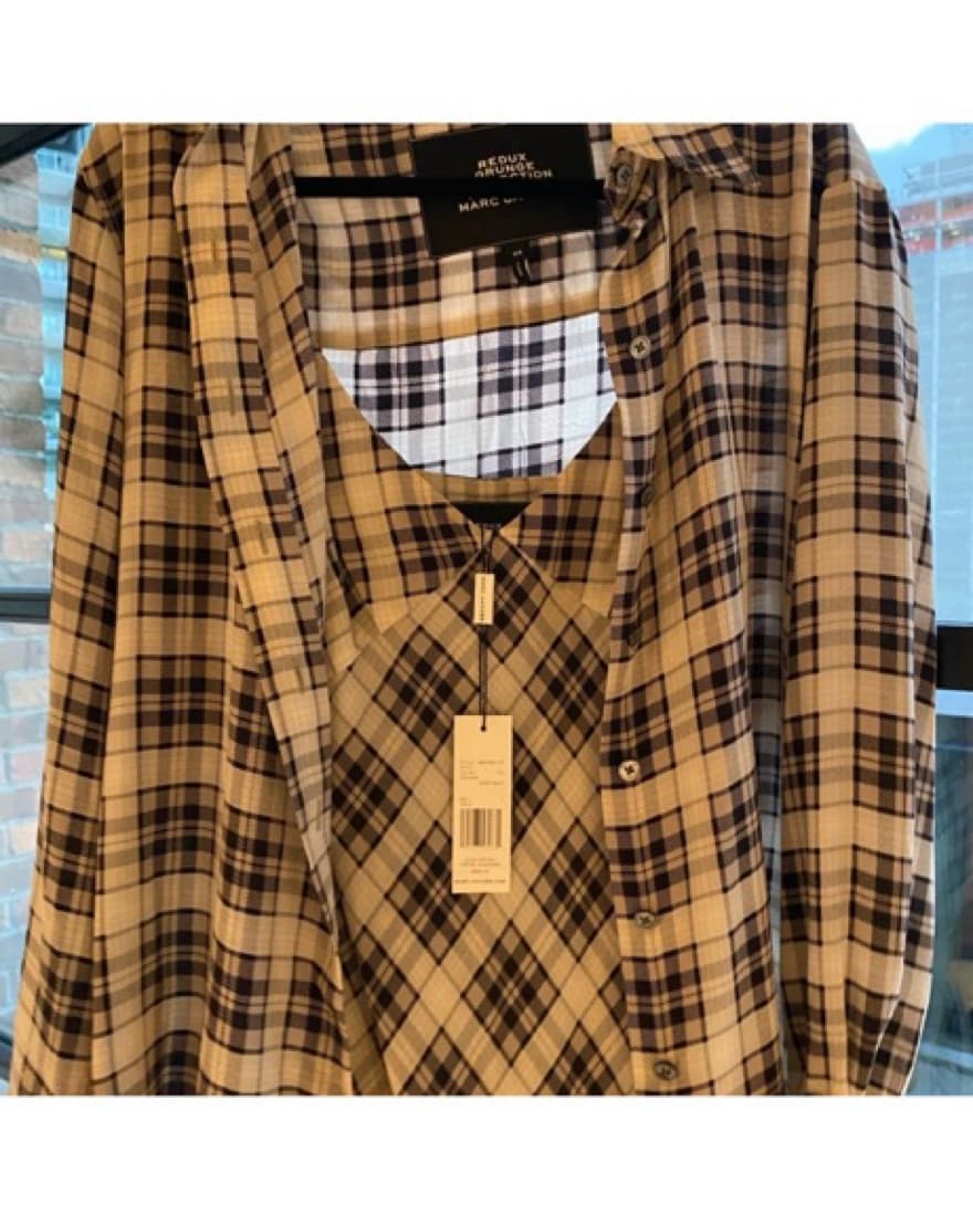 Marc Jacobs Plaid Silk Midi Dress - Image 5