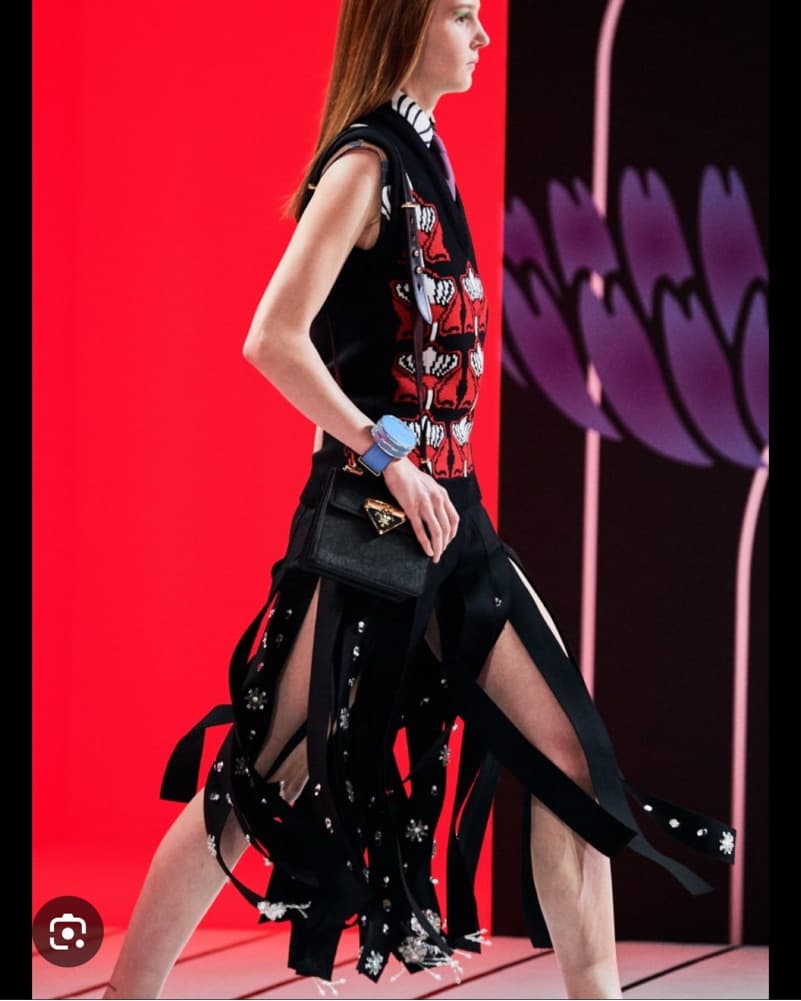 Prada Embellished Slit Skirt  - Image 2