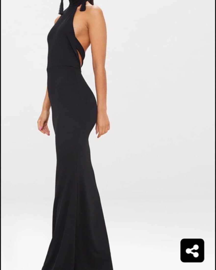 Black Cross Back High Neck Dress - Image 3