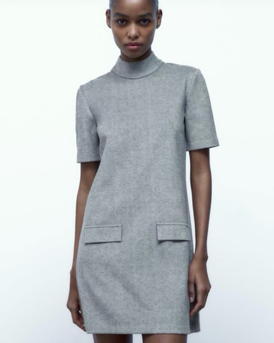 Mock Neck Pocket Dress - Image 2
