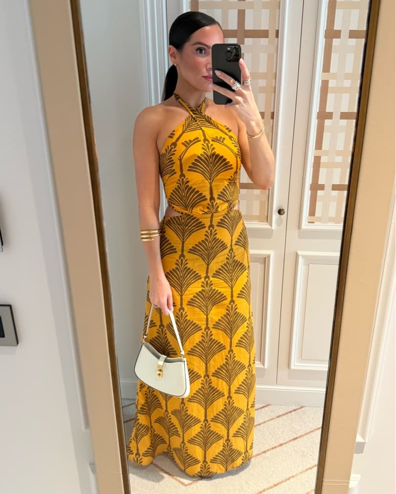 Striking Floral-Patterned Halter Maxi Dress - Image 1