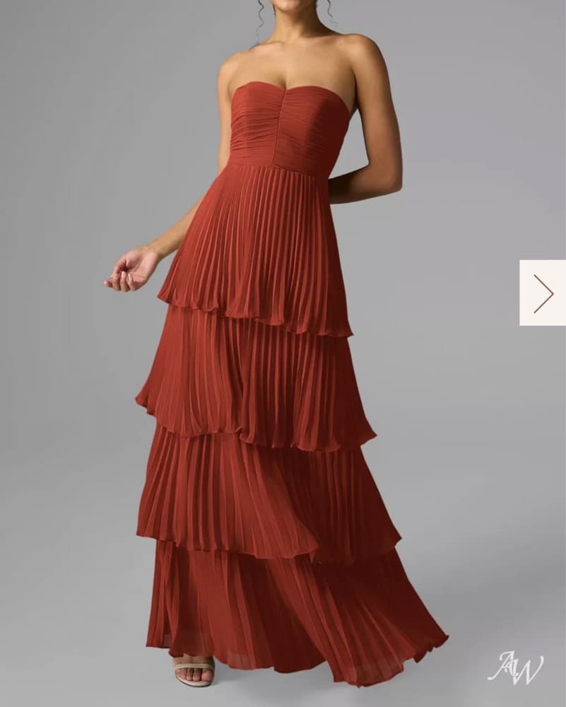 Elegant Tiered Pleated Maxi Dress - Image 1