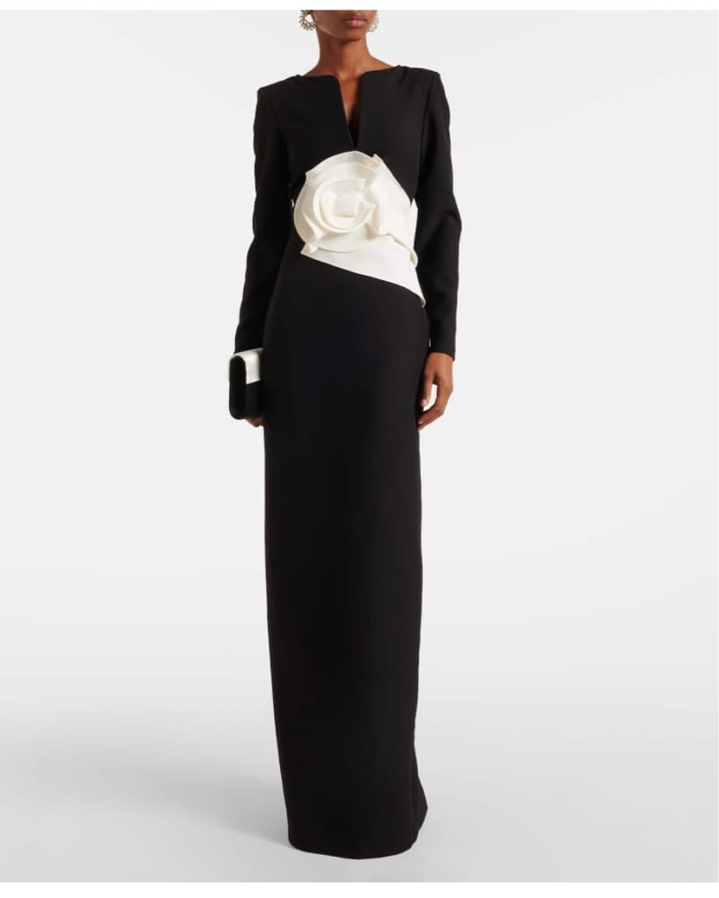 Roland Mouret Floral-appliqué crepe gown - Image 1
