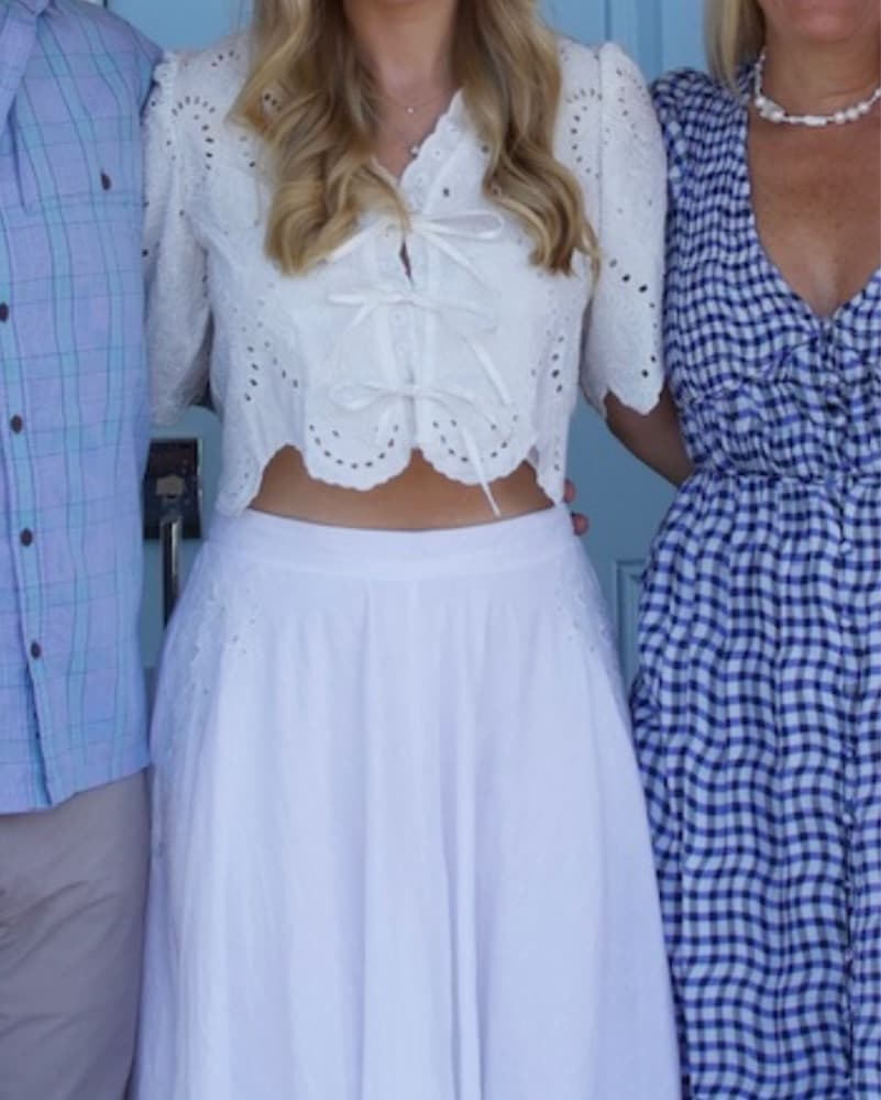Eyelet Tie Top  - Image 1