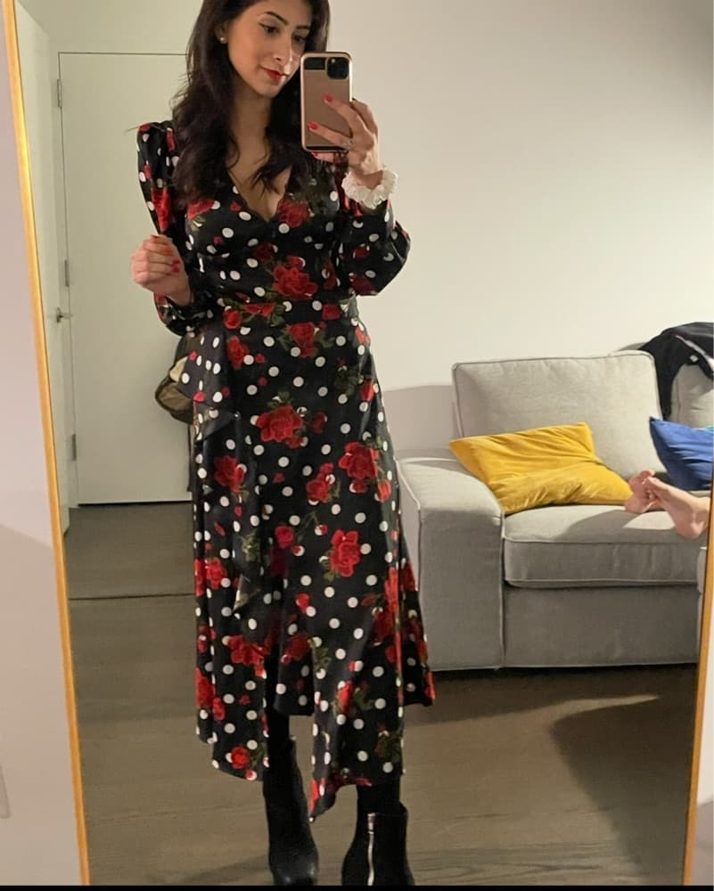 Italian Zara 2 Piece Set Polka Dot Roses - Image 1