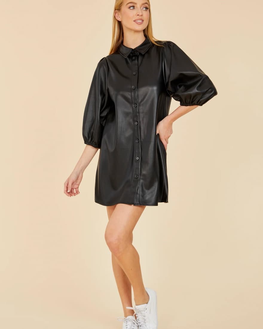 Black Leather Dress - Image 2