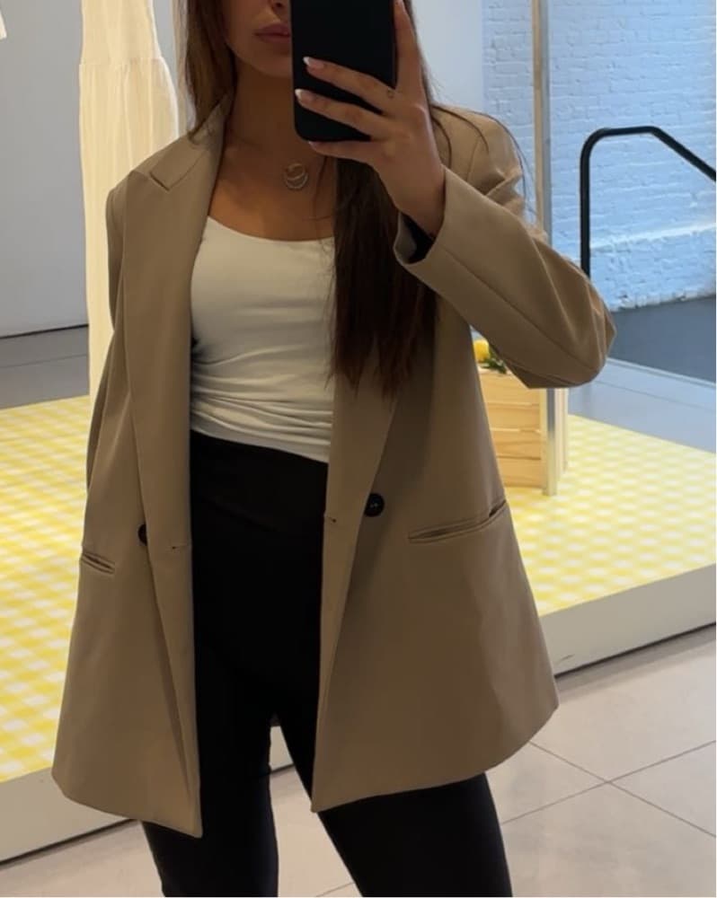 Tan Oversized Blazer - Image 2