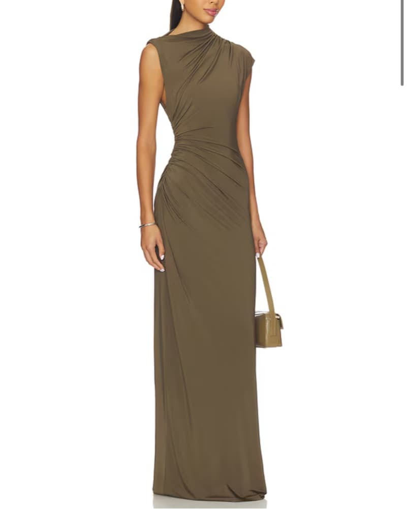 Eaves Auda Gown in Olive Green - Image 3