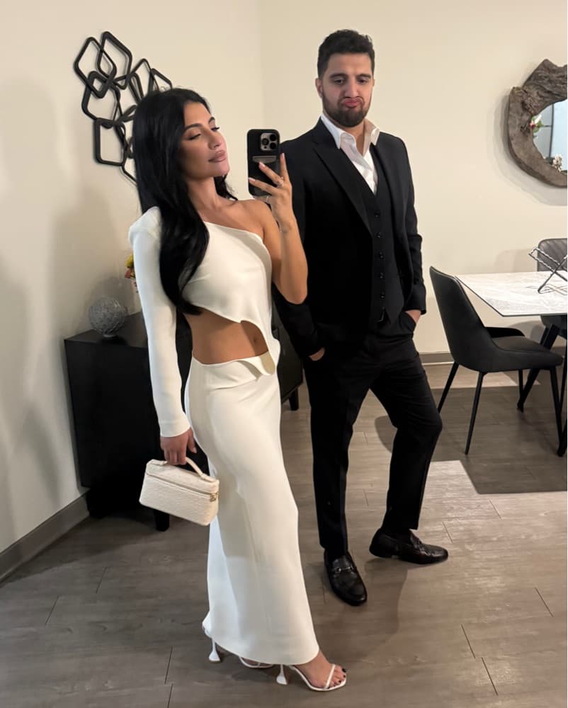 Sleek White Formal Ensemble Helsa Dress  - Image 1