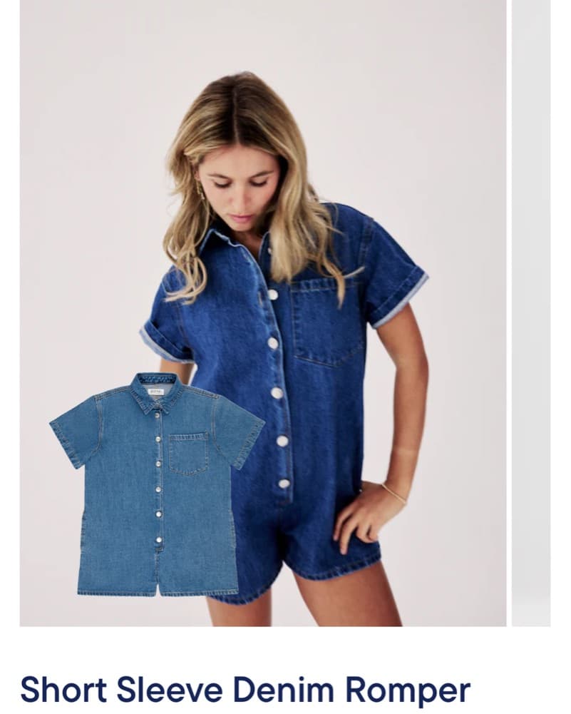 PARKE short sleeve denim romper - Image 1