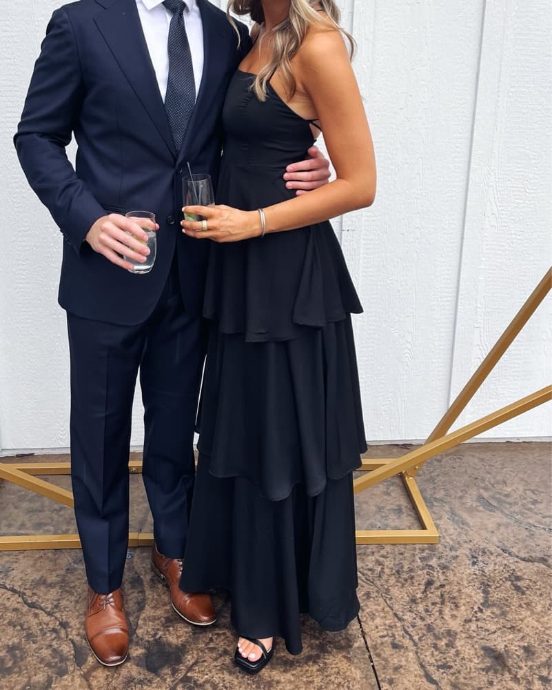 Elegant Black Tiered Maxi Dress - Image 1