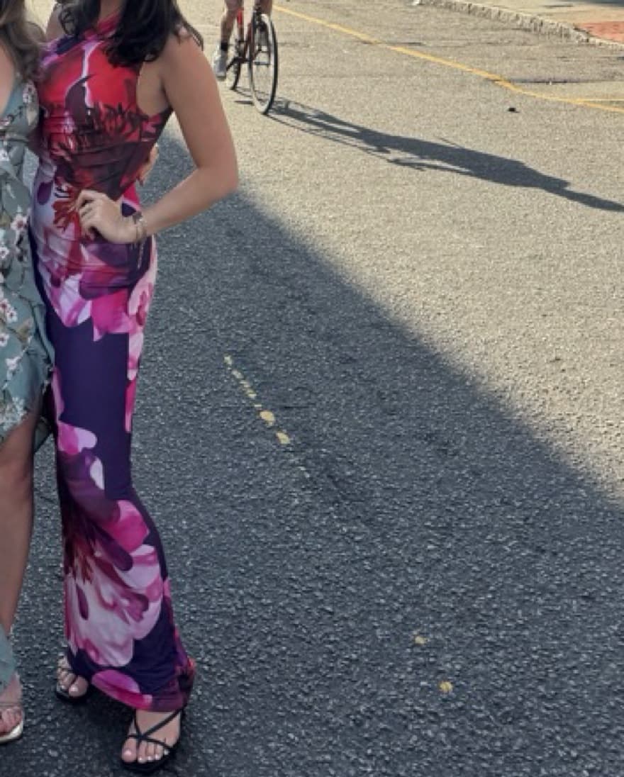 Floral Colorful Wedding Guest Dress  - Image 4