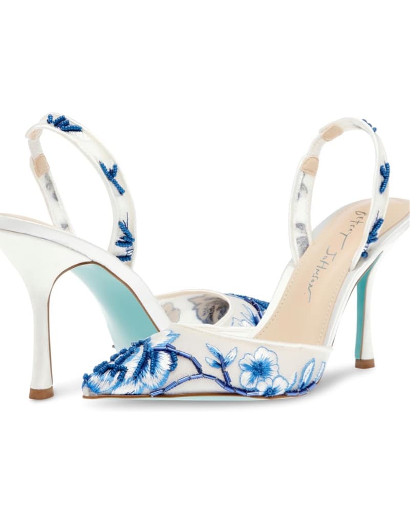 Betsey Johnson Slingback Beaded Heels - Image 4