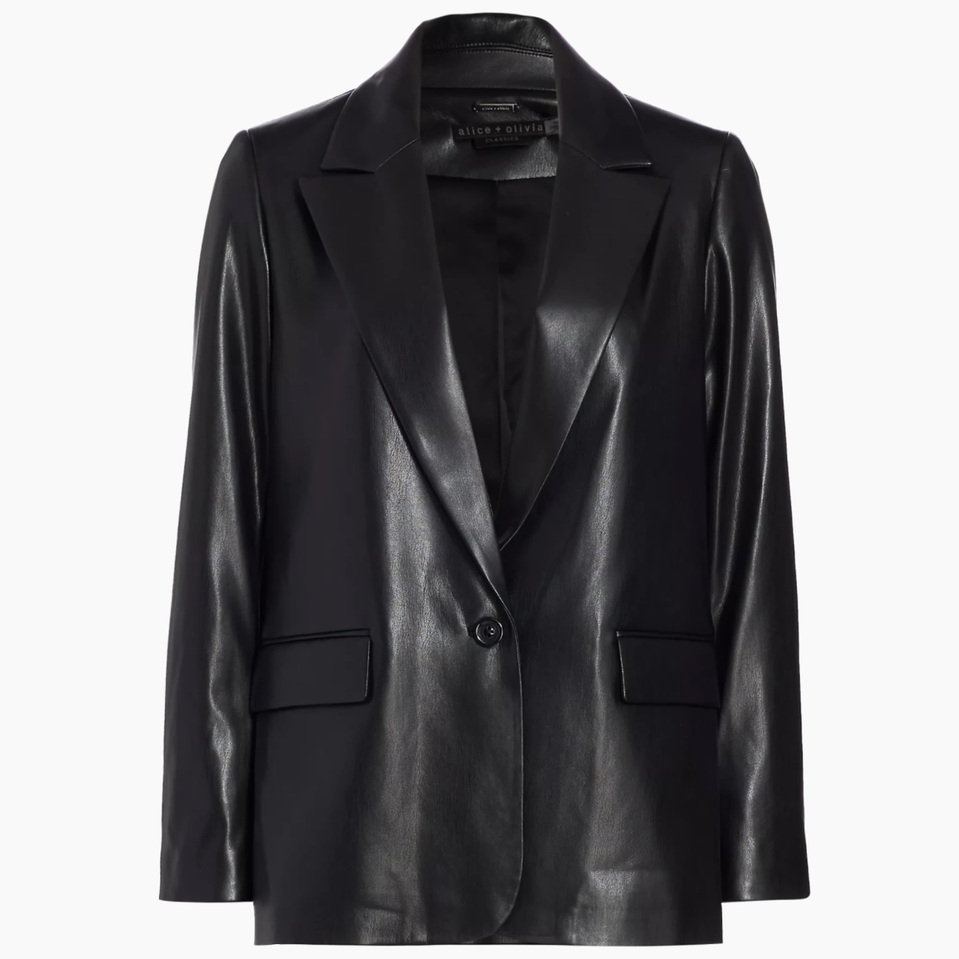 Alice + Olivia Vegan Leather Blazer - Image 1