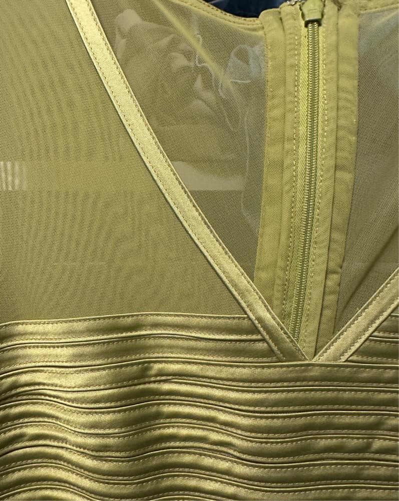 Vintage Halston Heritage Gown chartreuse - Image 4