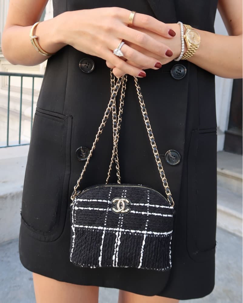 Chanel Tweed Quilted Mini Bag - Image 2