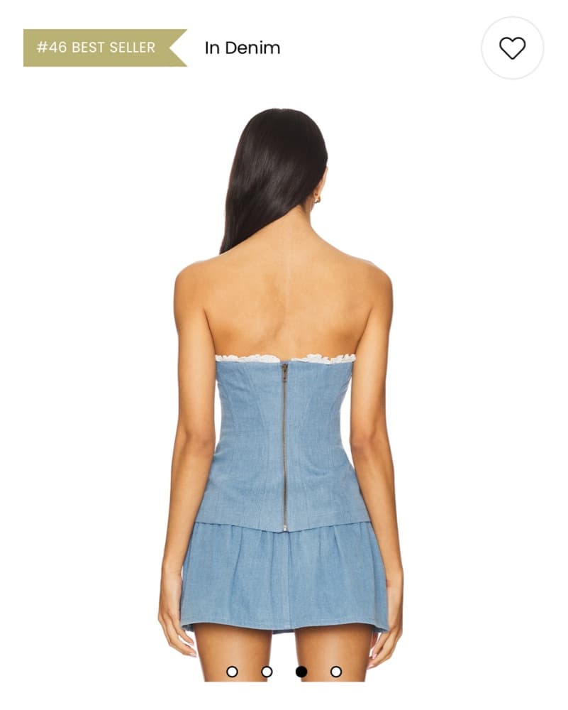 Light Denim Strapless Corset-like Top - Image 2