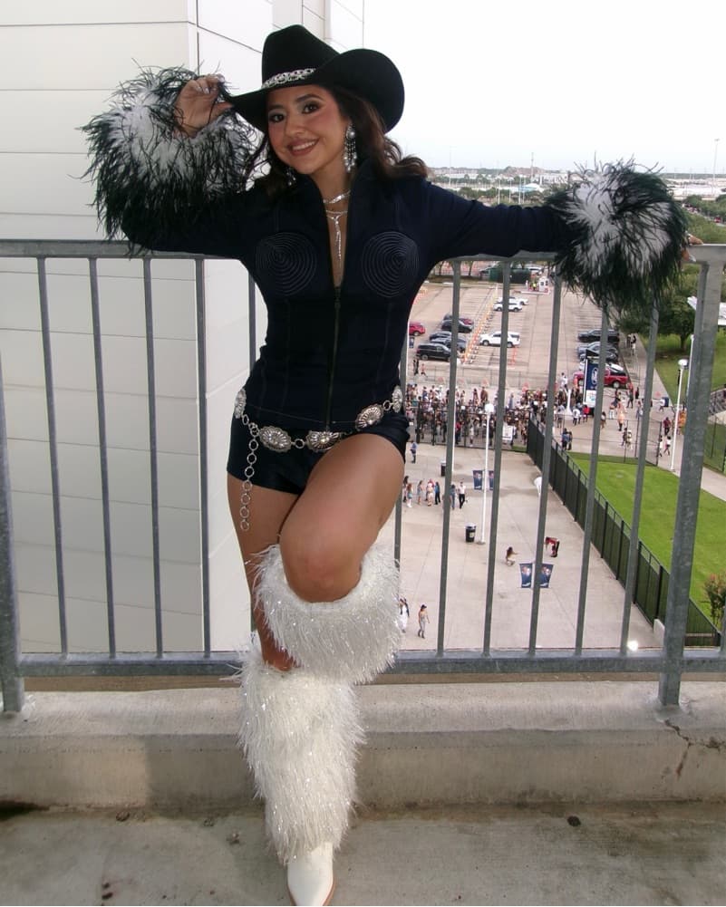 Coned Bra Ostrich Feather Denim Jacket  - Image 3