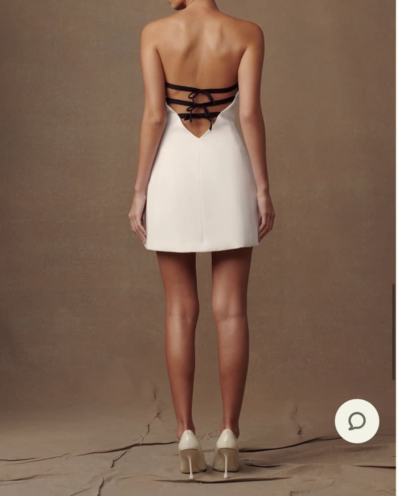 White Mini Strapless Dress - Image 3