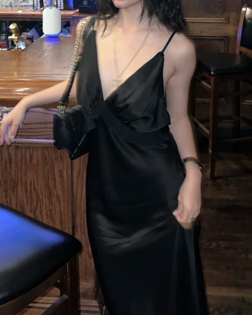 Black Silk Reformation Maxi Dress - Image 3