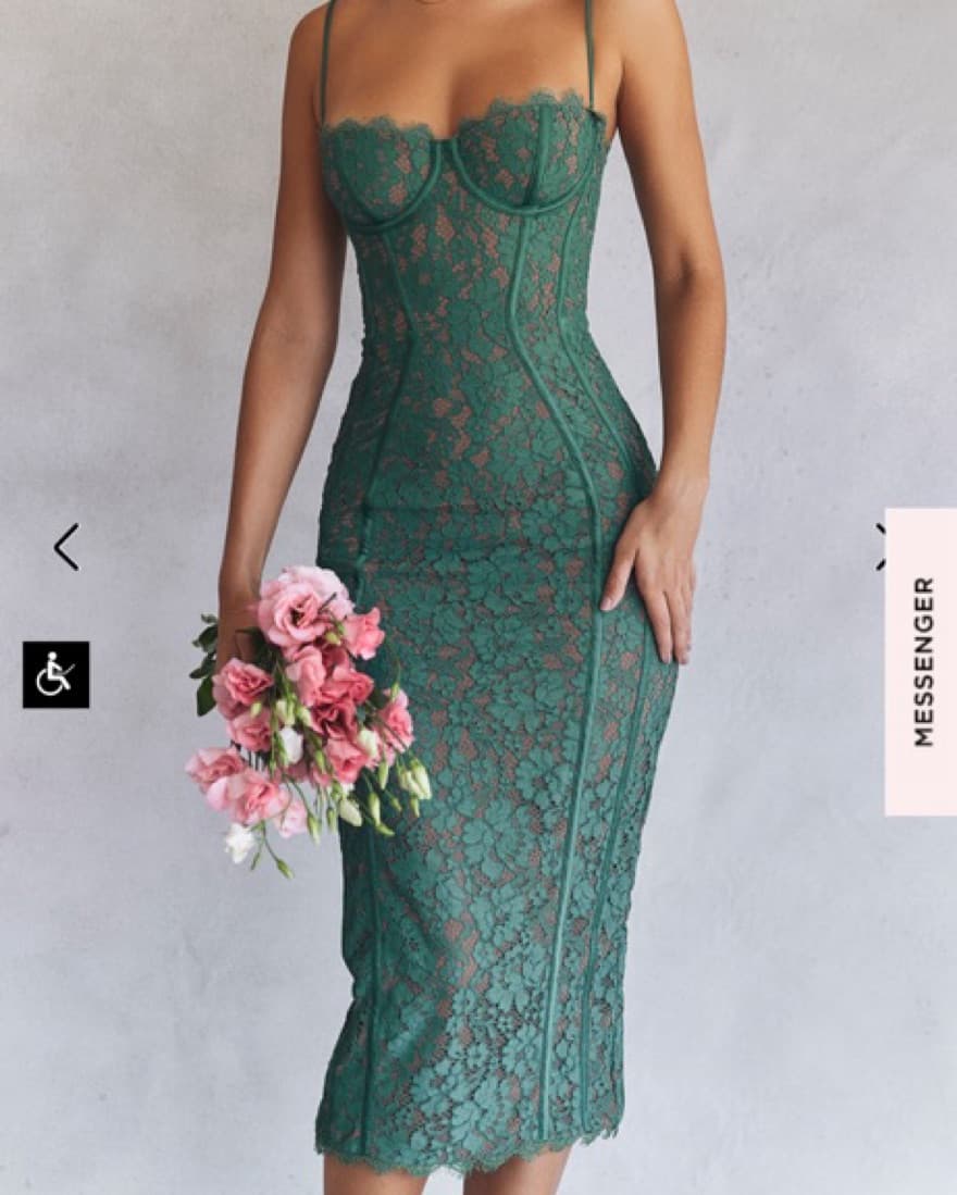House Of CB JOELLE forest lace midi dress - Image 1