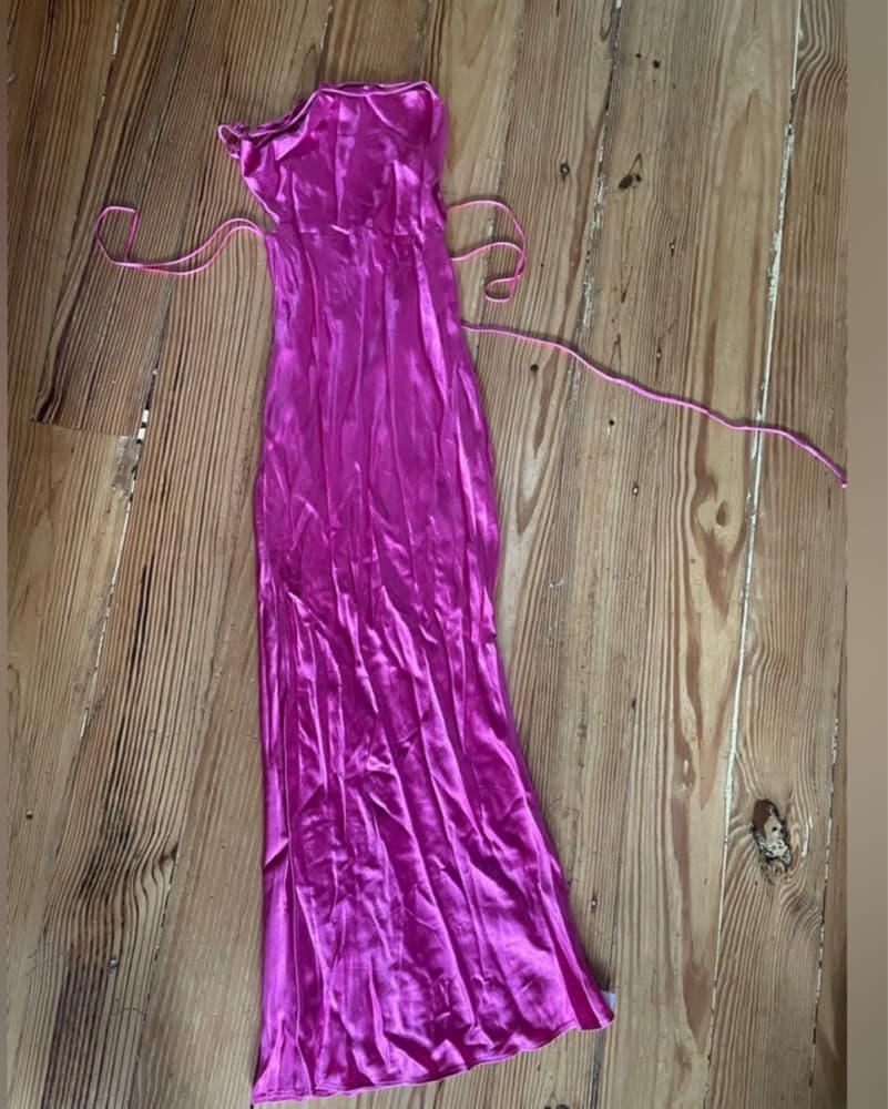 Bec n Bridge Hot Pink Satin Maxi Dress 2 petite size  - Image 4
