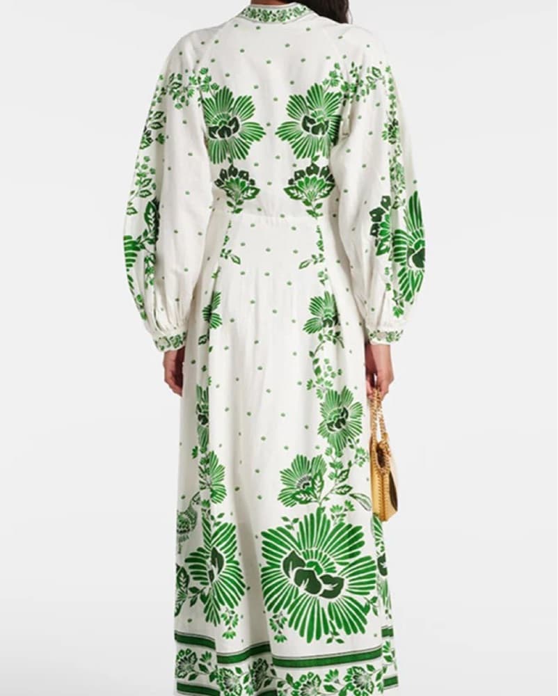 Farm Rio Puffy Long Sleeve Midi Dress - Image 2