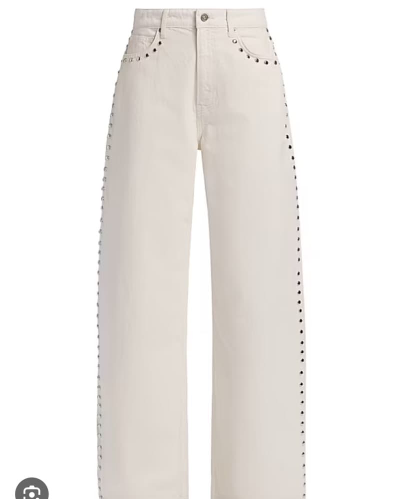 Cary Studded High Rise Wide Leg Jeans - Image 4