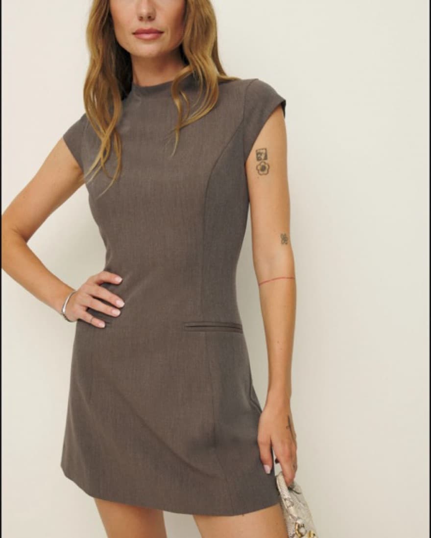 Reformation Vivienne Brown Dress - Image 5