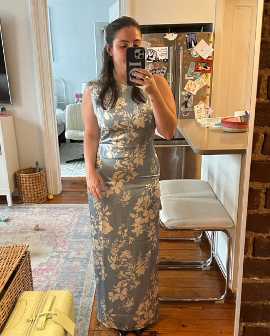 Blue Floral Silk reformation Dress - Image 2