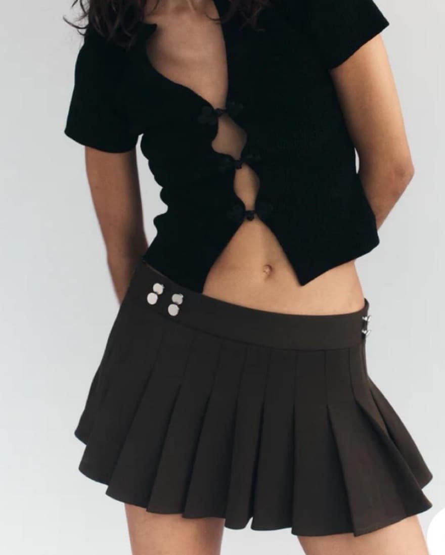 With Jean Mini Khaki Skirt  - Image 2
