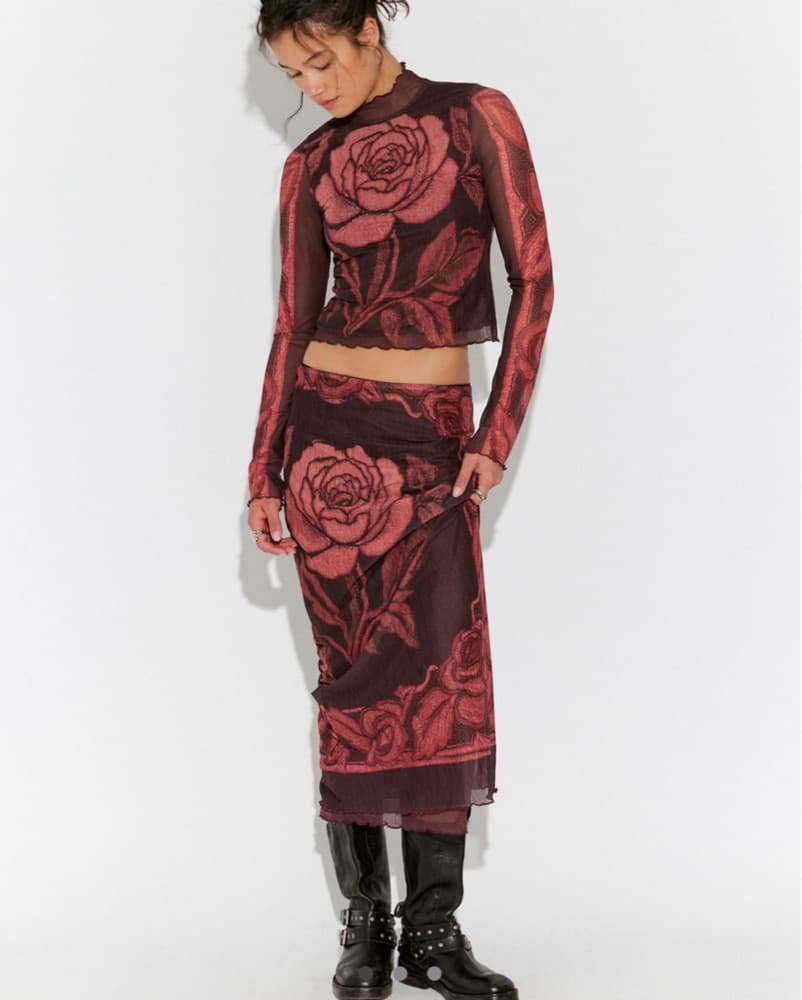 Free People Rose Printed Midi Set - Image 1